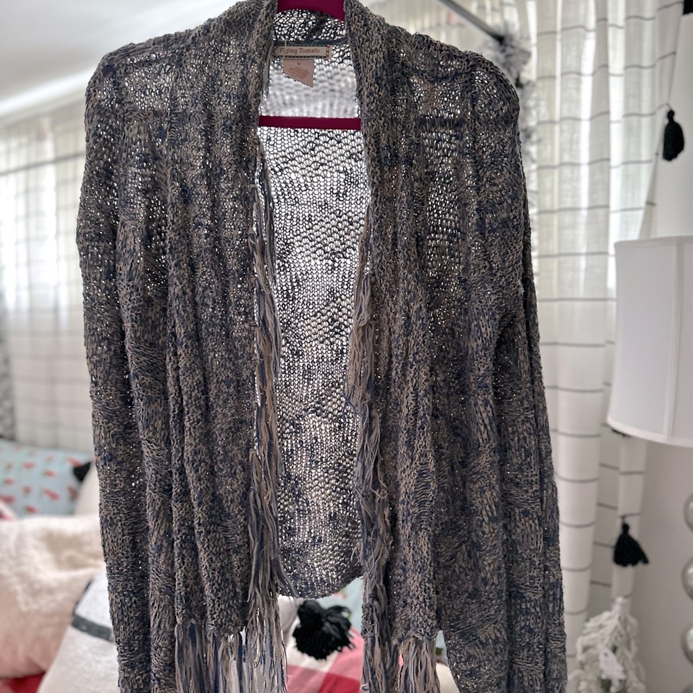 Flying Tomato sweater with fringe